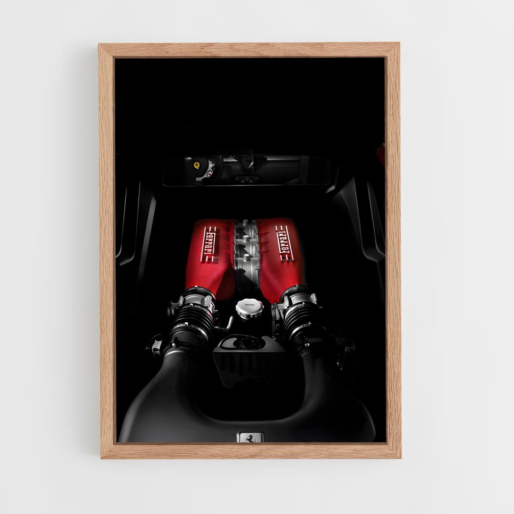 Poster Moteur Rouge – affiche Ferrari (vue 4)